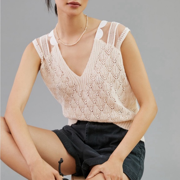 Anthropologie Maeve Scalloped Knit Vest - Picture 5 of 5